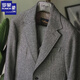 Romon Peaky Blinders retro wool suit jacket autumn British tweed slim casual men's dress suit winter dark gray top XL