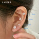 Lnieer ear piercing f136 medical titanium alloy super flash earrings for sleeping, no need to remove, anti-allergenic plug-in ear bone nails, cochlear nails, single price, 5mm white diamond earrings