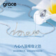 Grace Girl Love Platinum Necklace Women's LOVE Clavicle Chain pt950 Light Luxury Gift for Girlfriend's Birthday Platinum LOVE Necklace + Certificate