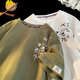 Honglianya T-shirt à manches courtes en lin à manches courtes de style chinois pour les hommes en été 2025 Nouvelle marque à tendance T-shirt en lin en vrac H-T3524 Green M suggère 95-115jin [Jin est égal à 0,5 kg]