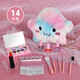 Kinder-Meerjungfrau Simulation Home Make-up Spielzeug Prinzessin Make-up-Tasche 3-6 Jahre alte Mädchen 7 Lippenstift Lidschatteneis und Schneekosmetik Set 23-teiliges Set