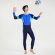 Yosoci one-piece swimsuit men's long-sleeved long pants wetsuit swimming training sunshade quick-drying elastic comfortable surfing suit KYL2381 (blue) XL