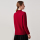 Zhaojun 2024 Autumn and Winter Red Fashion Casual Wool Sweater Women's Lapel Long Sleeve Warm Knitted Sweater Pomegranate Red L