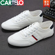 Cartelo 2025 Nuevos zapatos de lienzo para hombres en verano versátil Versión coreana transpirable White Casual Diver Drive Flat Men's Zapatos Blanco 9272 Estilo de cordón 40