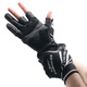 Wind Hunter Luya professional fishing gloves, sun protection, breathable, quick-drying, three-finger exposed, outdoor riding, non-slip, wear-resistant sea fishing gloves, FS-10, black, three-finger exposed, one size fits all