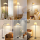 
Yongzhi Zhongshan lamp floor lamp medieval pleated lamp living room sofa lamp Southeast Asian style bedroom bedside minimalist atmosphere 1396-white-three-color light-5W