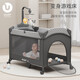 ULOP (ULOP) crib movable splicing bed multi-function folding bed baby sleeping artifact diaper changing table newborn bb bed 1.1 meters free installation guardrail can lift crib gray baby supplies meeting gifts portable travel nap bed