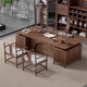 Qiheng (XIIBLC) new Chinese style desk boss desk solid wood general manager desk office furniture walnut desk and chair combination North American black walnut (table 180*80*75)