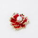 Qlady peony flower brooch high-end women's sweater corsage anti-exposure pin coat suit accessories silk scarf button birthday gift