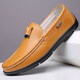 Dick Lane Dick Lane Light Luxury Bean Zapatos para hombres 2025 String and Summer Hollow Nuevo estilo para hombres Ligero suave zapatos de cuero plano para hombres 5008 Negro (hueco) 41
