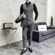 ROMON suit suit men's business professional suit three-piece formal wedding dress casual groom British style slim black two-button suit jacket free shirt tie + bra + brooch XL 123-134Jin Jin equals 0.5 kg to wear