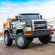 Xiaogazi Children's Electric Truck, Kinder, Allradwagen, Babyspielzeugauto, kann sitzen, Jungen, Auto, Kinderauto mit Fernbedienung, bemalte schwarze 12-V12A-Batterieschaum-Weichrad-Müllkippe, Vier-Drive