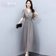 
QIYUN brand women's clothing, new Tennis dress for women 2024 new summer brand high-end European temperament long skirt, purple pink M [Suggested 105 Jin [Jin equals 0.5 kg] below]