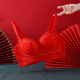 Catman big red zodiac year underwear women's small breasts gathered without steel rings Year of Snake Married Bride Sexy Bra Set 6624 Hongyun Gift Box Set 85C /38
