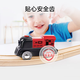 Hape Locomotive Toys Tray para niños Tren de vía infantil 1-3-6 años de niño y niña Regalo Baby Gift E8489 Tren eléctrico colorido negro y rojo
