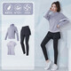 Duofanlian's new yoga suit women's suit fitness clothing spring and autumn gym long-sleeved sportswear slim and thin running style Meisha color [long sleeve] three-piece set TC15915 S