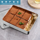 304 stainless steel square plate flat plate rectangular box with lid deep plate tiramisu utensils thickened tray 304 narrow edge sanded 33*15*6cm