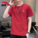 安踏（ANTA）短袖t恤男装冬季轻薄透气冰丝速干衣宽松大码跑步健身休闲运动服 -8柚红色 L /175