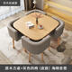 Yuzao business negotiation table and chair combination for reception and casual coffee table and chairs, one table + four gray leather chairs