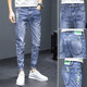 
Pu Shihao [Two Packs] New Spring and Autumn Jeans Fashionable Brand Ripped Slim Feet Casual Crispy Pants Fashionable and Versatile TJ-6636 Black + CGZ-8896 Black Gray Size 28 Size (2 feet 1)