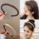 Feihua headband for women 2024 new style outing high-end headwear non-slip adult short hair headband simple broken hair clips 2 pack dark color (black + dark brown) 2 pcs