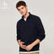 HAZZYS men's top half-front stand-up collar pullover sweatshirt ABTZE0BDF33 dark navy DN 170/92A46