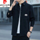 Pierre Cardin 2026 pure cotton young and middle-aged men's shirt long-sleeved autumn work jacket loose casual trendy shirt brown long-sleeved 888 shirt XL recommended 135-155 Jin Jin equals 0.5 kg
