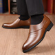 Classic Car Herren Lederschuhe echtes Leder atmungsaktives Geschäft formelle Lederschuhe Männer junge und mittlere Männerschuhe speicherte Zehenabdeckungen weiche Soles Schuhe Männer 3527 Brown 38