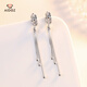 Aidozuan pt950 long tassel platinum earrings for women, fashionable platinum earrings, turned beads, weight 3.4-3.6 grams + delivery certificate