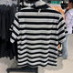 耐克（Nike）条纹短袖T恤夏季新款运动服宽松休闲透气翻领POLO衫上衣 FN3897-010黑白条纹 S