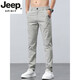 JEEP SPIRIT2025年夏季新款男士商务休闲裤薄款透气百搭直筒时尚弹力显瘦长裤 浅绿色 838款 28 建议85-100斤