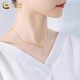 CHINA GOLD 18K gold Chopard chain set for women, versatile plain chain clavicle chain Valentine's Day birthday gift for girlfriend and lover 18K gold Chopard chain set
