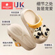 Kechao Kechao Children's Croc Shoes Summer Baby Infants and Toddlers Indoor Household Boys and Girls Baotou Soft Sole Anti-Slip Sandals Gray Shoe Shell + Chris Panda Buckle Label 14 cm ((Suitable for feet 13-14cm long))