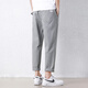Jewish casual pants for men in summer new loose ice silk straight sports nine-point pants for men conical Korean style trendy trousers 9904 deep khaki + 9904 cement grey 4XL