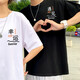 MDlila《两件装》情侣装夏季衣服短袖t恤套装一男一女宽松上衣班服定制 男白+女白-两件装 2XL 男+女M