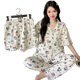 Pijama para mujeres de tres piezas de animales de dibujos animados de tres piezas para primavera y verano para ropa linda para ropa casual y linda para el hogar. KK14107 L [recomendado 100-120Jin [Jin equivale a 0.5 kg]]