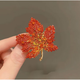 WEISHINI red maple leaf corsage brooch for women exquisite pin-like temperament suit high-end welcome accessories Chinese Valentine's Day gift red A22-308
