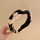Oxygen color two-color braided headband for women high skull autumn and winter hairpin female versatile internet celebrity 2025 new headband black and white