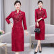 
LKSX Happy Mom Wedding Gown Young High-end Atmospheric Winter Wedding Dress Fall and Winter Wedding Festive High-end Wedding Red 9902# L Recommended 100-110Jin [Jin equals 0.5 kg]