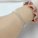 DL 1998 Fat Donglai same style multi-ring bracelet transfer beads silver bracelet women's silver s990 three-layer multi-circle small round beads bracelet three three-circle style 99 silver (16-18cm hand circumference)