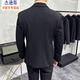 Jason's high-end double-breasted suit, groom's suit, gentleman's business formal suit, tuxedo host banquet dress, black (suit + pants) 2XL