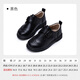 Fuluo Mi Children's Leather Shoes Spring and Autumn New Boys British Style Campus Performance Black Shoes Black 37