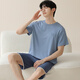 Catman (MiiOW) men's pajamas men's short-sleeved shorts suit Modal summer thin style can be worn on the outside, fashionable ice silk cool home clothes M15602 XL Recommended weight 120-140 Jin [Jin equals 0.5 kg]