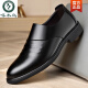 Zapatos de pájaros carpinteros zapatos de cuero para hombres 2025 Autumn and Winter Casual Shoes Altura de desgaste formal y un pie calentamiento de cuero negro calentado de cuero de moda Nuevos productos negros [6189-2] 39