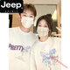 Jeep spirit couple tenue de vêtements d'été couple 2025 Nouvelle créneau de niche marque t-shirt à manches courtes d'été 7374-hommes noir et femelle blanc l = hommes l + femmes l