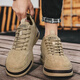 Huang Yi 2025 men's spring and autumn work men's work shoes waterproof non-slip wear-resistant work shoes men's shoes trendy work shoes khaki 41