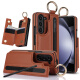 Jinhao eignet sich für Samsung Z Fold5 Mobiltelefone Hülle Pensteckplatz-Brieftasche Klappschirm Fold4/3 Vollinclusive Anti-Fall-Schutzhülle Ringhalterung High-End-Mode-Mode-Brieftasche Mobiltelefon Leder-Hülle Ringschutz Hülle Brown Samsung Fold5