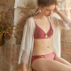 Jinsanta Seidenunterwäsche für Frauen Mulberry Seidenspitzenmisch spleißen ultradünne atmungsaktive BH-Unterwäsche ohne Stahlringe grau Rose Rot 9715 m