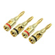 Shadow fiber 4MM gold-plated banana head audio cable plug fever-grade power amplifier speaker connector welding-free speaker wire binding post audio plug banana head 12 pieces