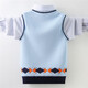 Xin Yueqing Boy Pullover Pullover Strick -Pullover Herbst und Winter neuer Stil mittel- und großer Kinderhemdkragen gefälscht zwei modische kleine Jungen Weste 605 Marine (hinzugefügte Samt) 170 cm